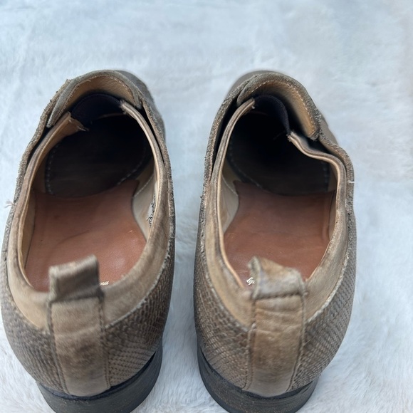 Sartori Gold leather oxfords Italian handmade slip on loafers EU 38 US 7-7.5 - Picture 12 of 14